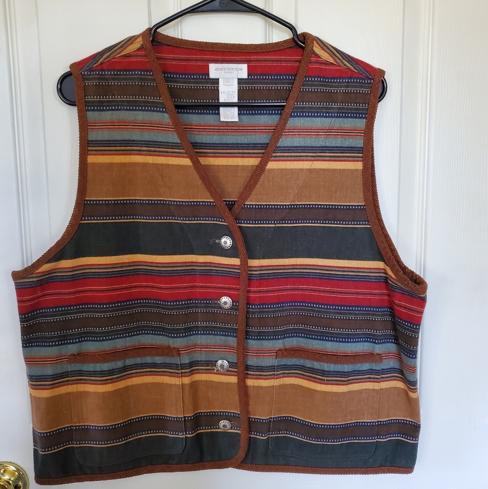 Vintage Jones New York striped vest, size L